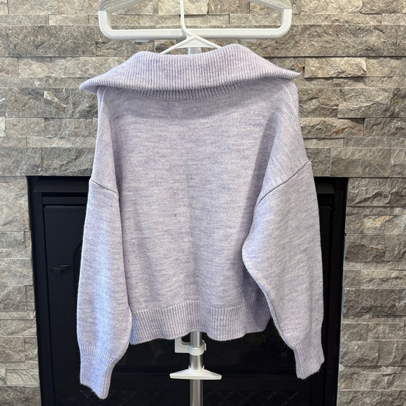 Topshop Lilac V-Neck Polo Sweater - Picture 4 of 4